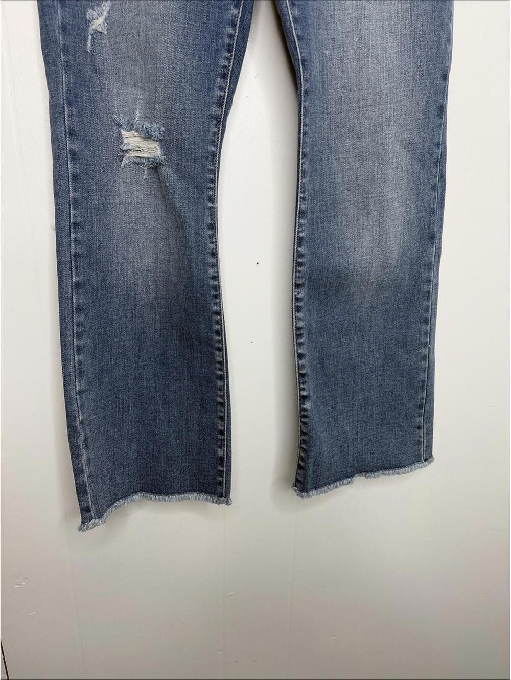 Kancan Jeans Womens 26 High Rise Cropped Bootcut Distressed Rip Knee Casual - Picture 6 of 9